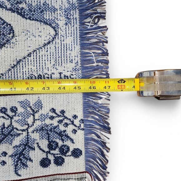 Tapestry Throw Blanket – Mohawk Home, Blue & White, 58x47 Winter Christmas Night - Picture 4 of 6